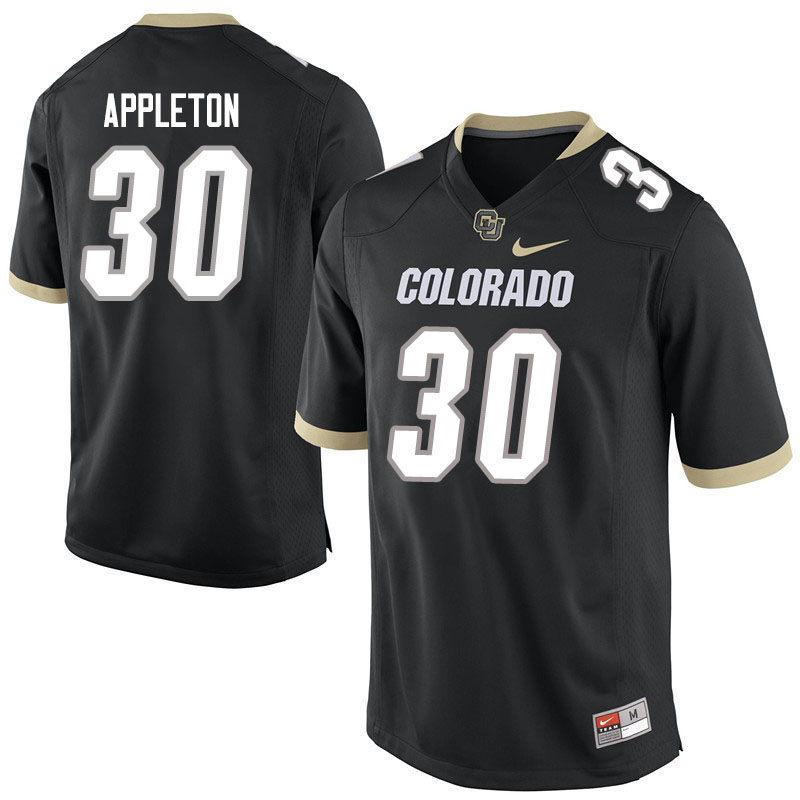 Men #30 Curtis Appleton Colorado Buffaloes College Football Jerseys Sale-Black - Click Image to Close
